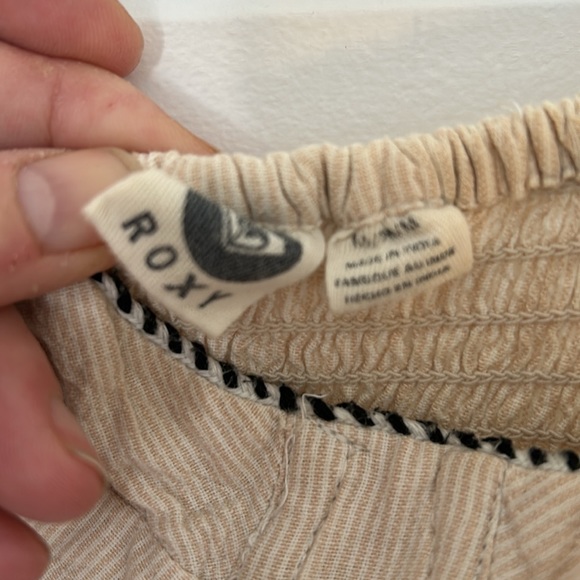 ROXY - Fit and flare woman beige eyelit size medium coquette summer vacation - Picture 2 of 7